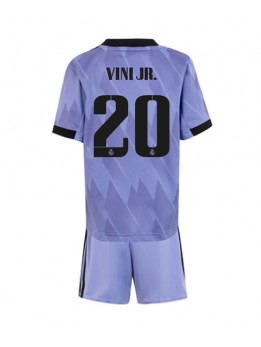 Real Madrid Vinicius Junior #20 Auswärts Trikotsatz für Kinder 2022-23 Kurzarm (+ Kurze Hosen)